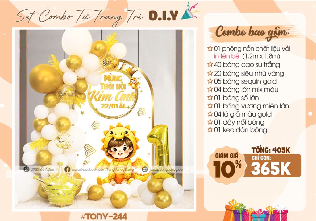  Set Trang Trí Sinh Nhật Cho Bé MS 244 