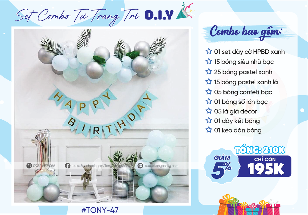  Set Combo Trang Trí Sinh Nhật - MS47 (Set) 