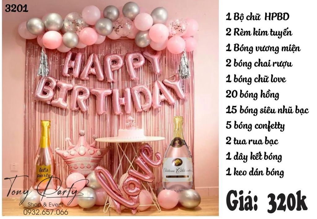  Set Combo Trang Trí Sinh Nhật 3201 