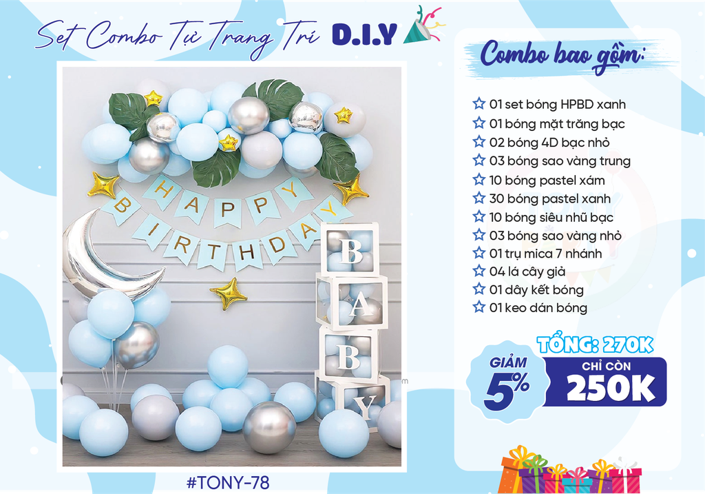  Set Combo Trang Trí Sinh Nhật - MS78 (Set) 