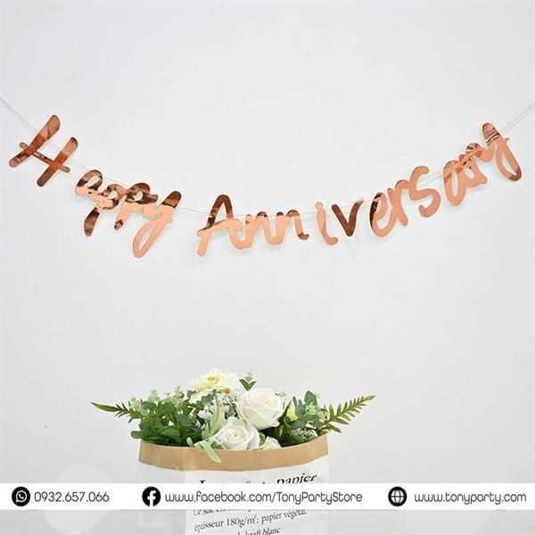  Dây Treoo Happy Anniversary Ép Kim 