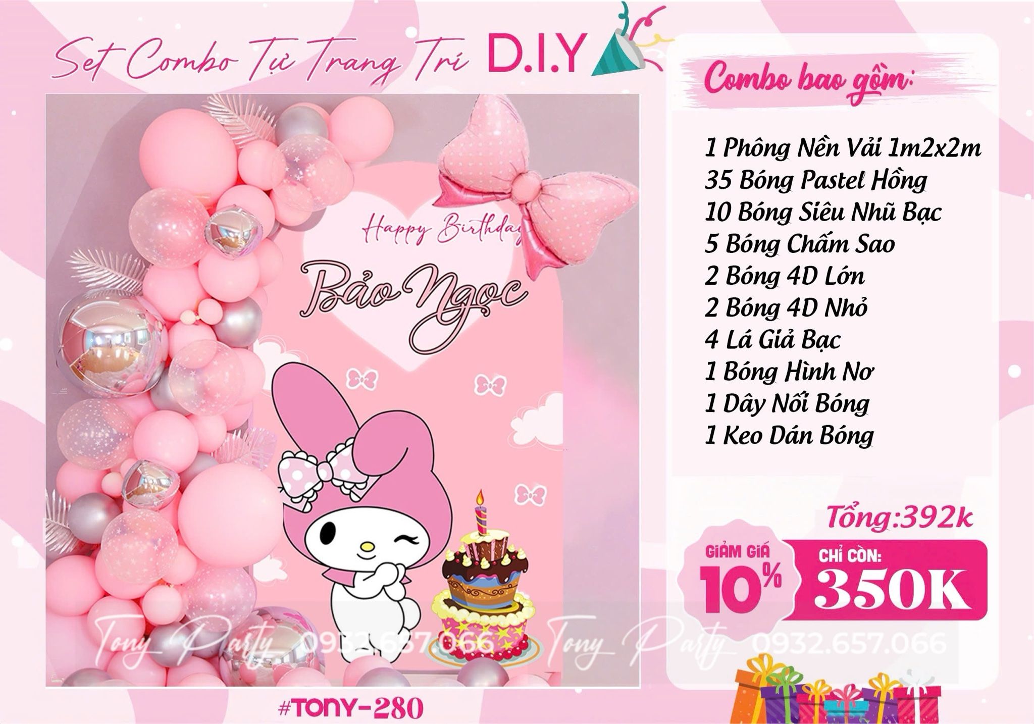  Set combo trang trí sinh nhật  280 