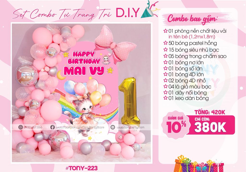  Set Combo Trang Trí Sinh Nhật 223 