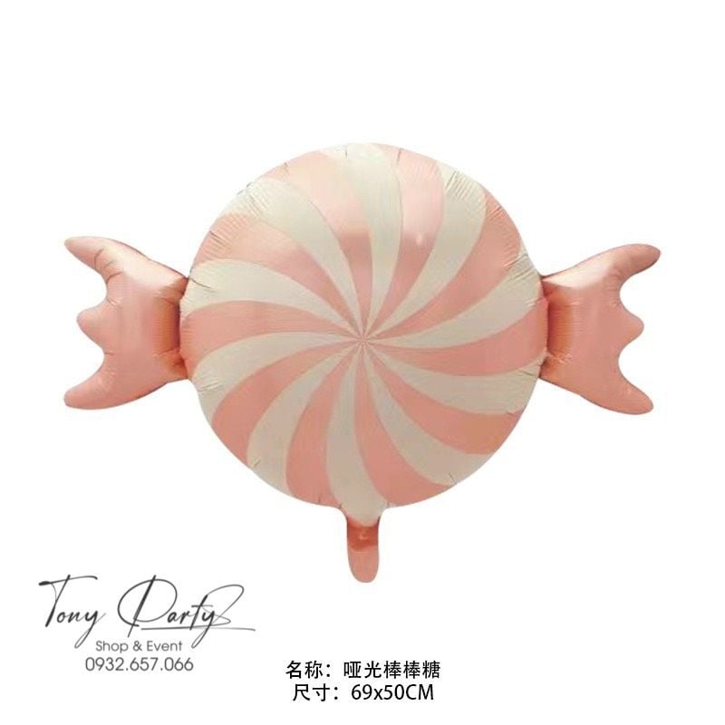  Bóng Hình Kẹo Xoắn 2 Đầu Hồng 