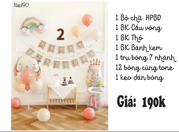  Set Combo Trang Trí Sinh Nhật NAU 190 