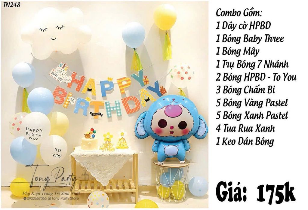  Set Combo Trang Trí Sinh Nhật Baby Three TN 248 