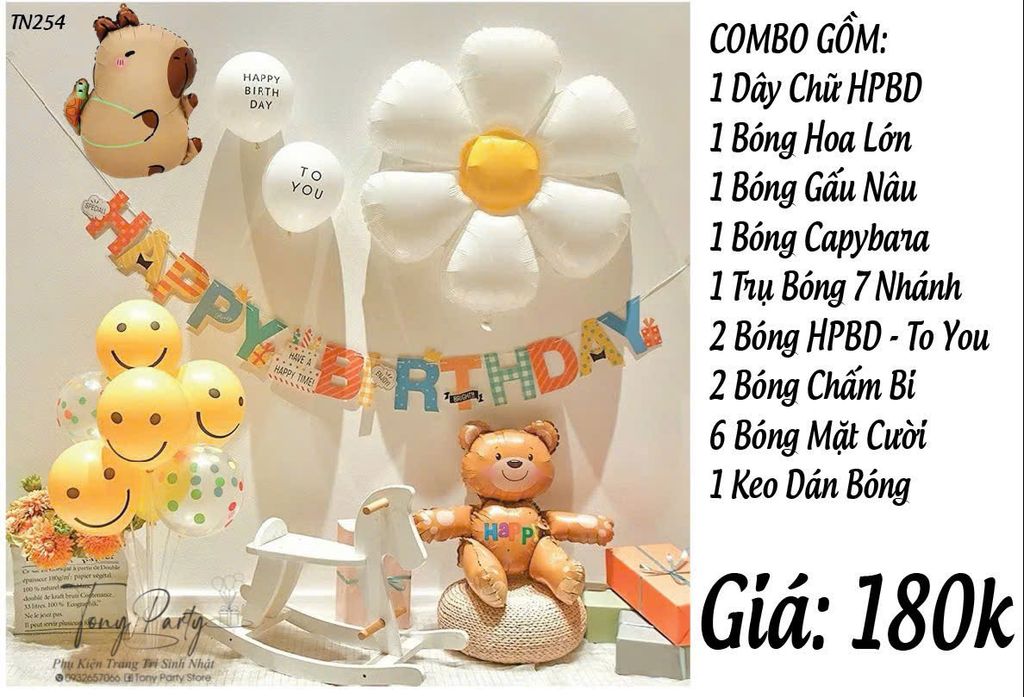  Set Combo Trang Trí Sinh Nhật Capybara TN 254 