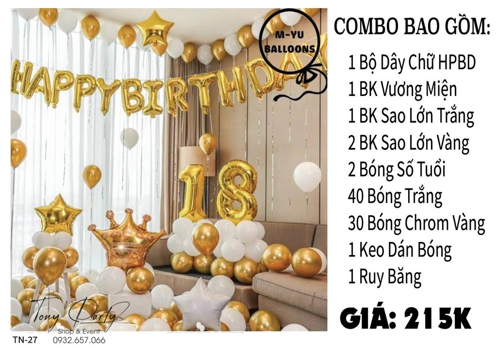  Set Combo Trang Trí Sinh Nhật TN 27 