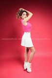  Outfit Phối Sẵn - (Váy Trắng phối Sơmi Hồng Không Tay) 