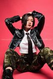  Outfit Phối Sẵn - (Quần Jogger Camo phối Áo Khoác Da Phối Túi) 
