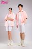  Outfit Phối Sẵn - ( HST0001 Quần Short Trắng Form Rộng Nam phối HAS0501 Áo Sơ Mi Ngắn Tay Pastel Form Rộng Freesize- Màu Hồng) 