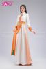  TAT0006 Áo Dài Thiết Kế Thổ Cẩm Cam Dân Tộc Nữ - Màu Trắng 