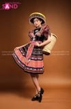  NHM0110 Trang Phục H'Mông Nữ - Đen Đỏ Bản Tay Xoè 