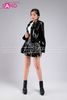  Outfit Phối Sẵn - ( HVV0101 Váy Xếp Li Da Đen 2 Tầng phối  HAD0101 Áo Khoác Túi Hộp Da Bóng Đen) 