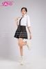  Outfit Phối Sẵn - (HVX0101 Chân Váy Xếp Li Đen phối HAS0002 Áo Sơmi Trắng Ngắn Tay Thấy Nút Mẫu 2 nhập về sau) 