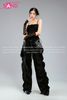  Outfit Phối Sẵn - (HQC0101 Quần Dù Ống Rộng Phối Chun Dây Rút - Đen phối HAQ0101 Áo 2 Dây Cúp Ngực Tua Rua Đen) 