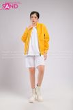  Outfit Phối Sẵn - (HST0001 Quần Short Trắng Form Rộng Nam phối HAK0302 Áo Khoác Bomber Vàng) 