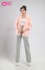  Outfit Phối Sẵn - ( HQB0805 Quần Jean Túi Hộp Ống Rộng Giọt Nước Mẫu 5 phối Blazer Hồng) 