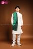  TAD0005 Áo Dài Cách Tân Trắng Xanh Lá Nam 