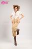  Outfit Phối Sẵn - (HQN1103 Quần Nắp Ngang Nâu Sữa Be phối Bodysuit Kem) 
