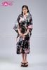  TNN0104 Áo Kimono Hoạ Tiết Hồng - Đen 