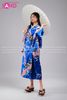  TNN0803 Áo Kimono Hoạ Tiết Hoa Hồng - Xanh Dương 