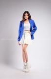  Outfit Phối Sẵn - (Chân Váy Trắng phối Vest Xanh Dương) 