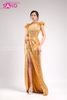  VDD0301 Váy Dạ Hội Dài Đính Đá Vàng 