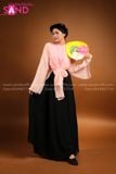  Yếm Lụa Hồng Truyền Thống TYK0503  Khoác Tơ Hồng Phấn TTK0501 Phối Quần Váy Đen TQV0102 