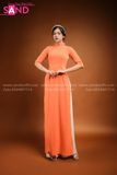  TAA0602 Áo Dài Truyền Thống  Lụa Mỹ - Cam Tay Lửng 