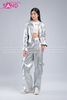  Outfit Phối Sẵn - ( HAK0204 Áo Khoác Bạc Túi Khóa Kéo Form Cứng phối HQD0203 Quần Bạc Suông Túi Hộp Form Cứng) 