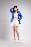  Outfit Phối Sẵn - (Chân Váy Trắng phối Vest Xanh Dương) 