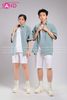  Outfit Phối Sẵn - ( HST0001 Quần Short Trắng Form Rộng Nam phối HAS0802 Áo Sơ Mi Pastel Form Rộng Màu Xanh) 