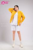  Outfit Phối Sẵn - (HST0001 Quần Short Trắng Form Rộng Nam phối HAK0302 Áo Khoác Bomber Vàng) 