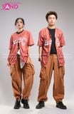  Outfit Phối Sẵn - (HQR1001 Quần Jogger Thụng Ống Rộng Túi Hộp Nâu phối HAB1001 Áo Bóng Chày Sọc Sand Màu Nâu) 
