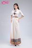  TAT0008 Áo Dài Thiết Kế Thổ Cẩm Thêu Tay Lững Nữ  - Màu Trắng 