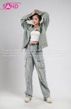  Outfit Phối Sẵn - ( HQB0813 Quần Jean Túi Hộp Ống Rộng Mẫu 13 phối HAK0802 Áo Khoác Jean Nam Dài Tay Mẫu 1) 