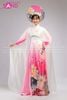  TAE0021 Áo Dài Trình Diễn Tay Voan Choàng Hoạ Tiết Sen - Màu Hồng  ( KÈM MẤN ) 