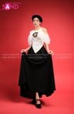  Yếm Trắng Đồng Tiền Tay Rơi Trắng TYT0001 Quần Váy Đen Lụa TQV0102 