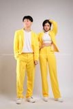  Outfit Phối Sẵn - (HQD0303 Quần Tây Suông Nam Đủ Màu - Vàng Tươi HAV0303 Áo Khoác Vest Nam Đủ Màu - Vàng Tươi) 