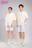  Outfit Phối Sẵn - ( HST0001 Quần Short Trắng Form Rộng Nam phối HAS0301 Áo Sơ Mi Ngắn Tay Pastel Form Rộng Freesize - Màu Vàng) 