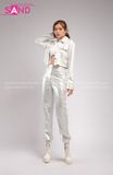  Outfit Phối Sẵn - (Set Quần Bạc Trắng Phối Khoác Bạc Dài Tay Cổ Sơmi ) 