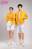  Outfit Phối Sẵn - (HST0001 Quần Short Trắng Form Rộng Nam phối HAK0302 Áo Khoác Bomber Vàng) 
