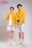  Outfit Phối Sẵn - (HST0001 Quần Short Trắng Form Rộng Nam phối HAK0302 Áo Khoác Bomber Vàng) 