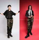  Outfit Phối Sẵn - (Quần Jogger Camo phối Áo Khoác Da Phối Túi) 