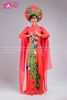  TAE0417 Áo Dài Thiết Kế Tay Voan Lơi Hoạ Tiết Chim Công - Màu Đỏ  ( KÈM MẤN ) 