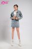  Outfit Phối Sẵn - (HVJ0801 Chân Váy Ngắn Jean Mẫu 1 phối HAK0801 Áo Khoác Crop Jean Nữ Mẫu 1) 