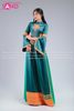  TAT0905 Áo Dài Thiết Kế Thổ Cẩm Thêu Cam Nữ  - Màu Xanh 