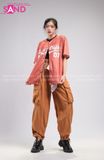  Outfit Phối Sẵn - (HQR1001 Quần Jogger Thụng Ống Rộng Túi Hộp Nâu phối HAB1001 Áo Bóng Chày Sọc Sand Màu Nâu) 