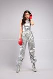  Outfit Phối Sẵn - (Bodysuit Bạc phối HQJ0203 Quần Bạc Nắp Ngang Không Túi Hộp) 
